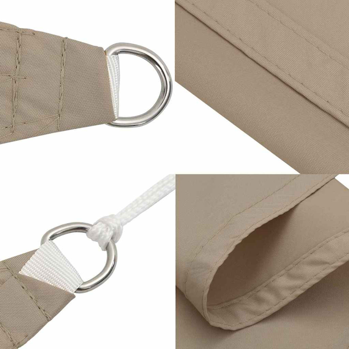 Sunshade Sail Oxford Fabric Taupe Water Resistant UV Resistant 350 x 450 cm