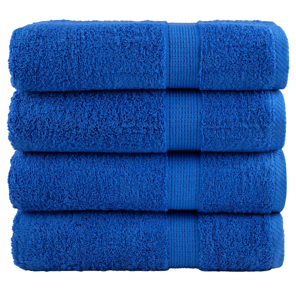 Towel Cotton Blue 100 x 50 cm Bathroom Bath Linen Home Towels 4 pcs Variant 2