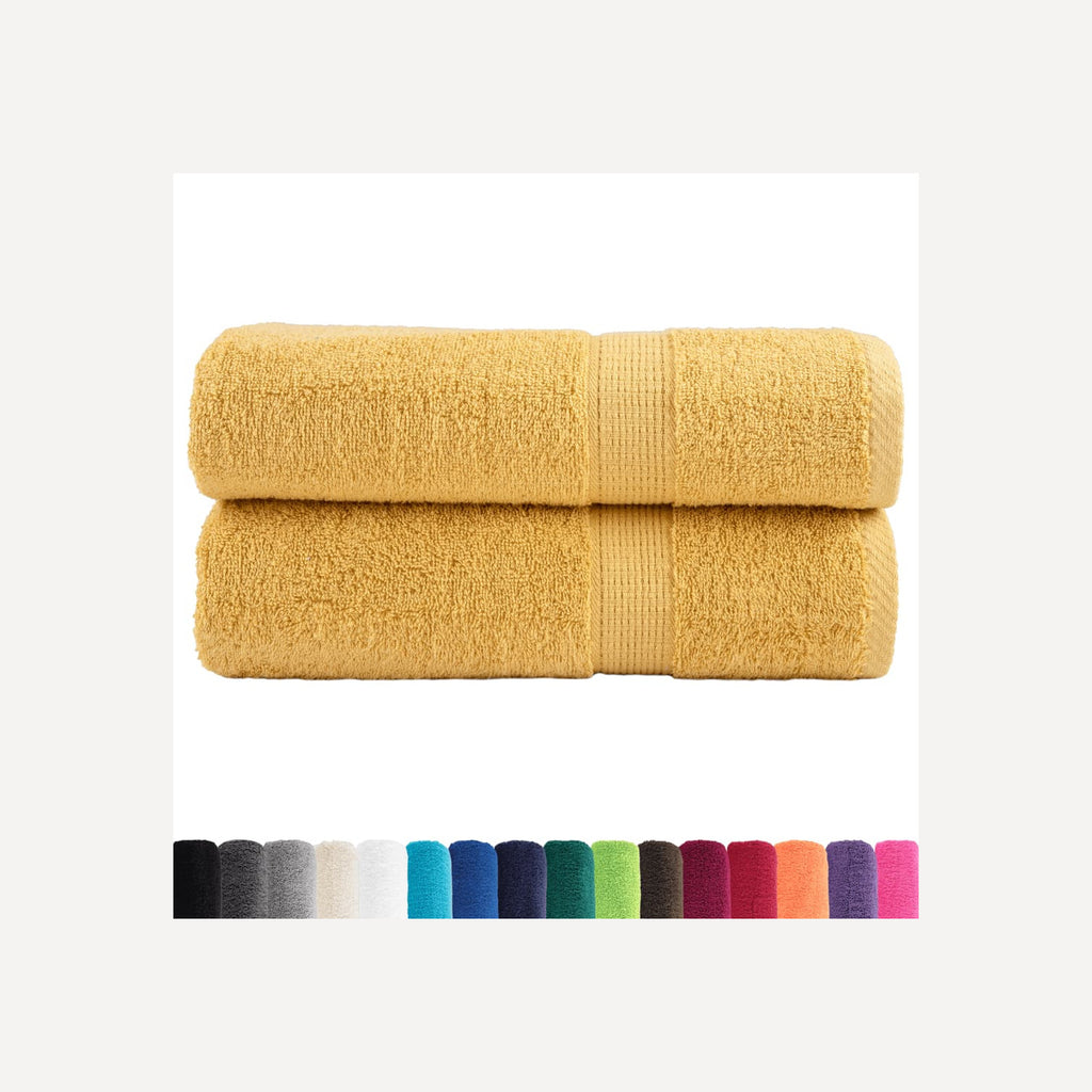 Towel Cotton Gold 150 x 100 cm Bathroom Bath Linen Home Towels 2 pcs Variant 2