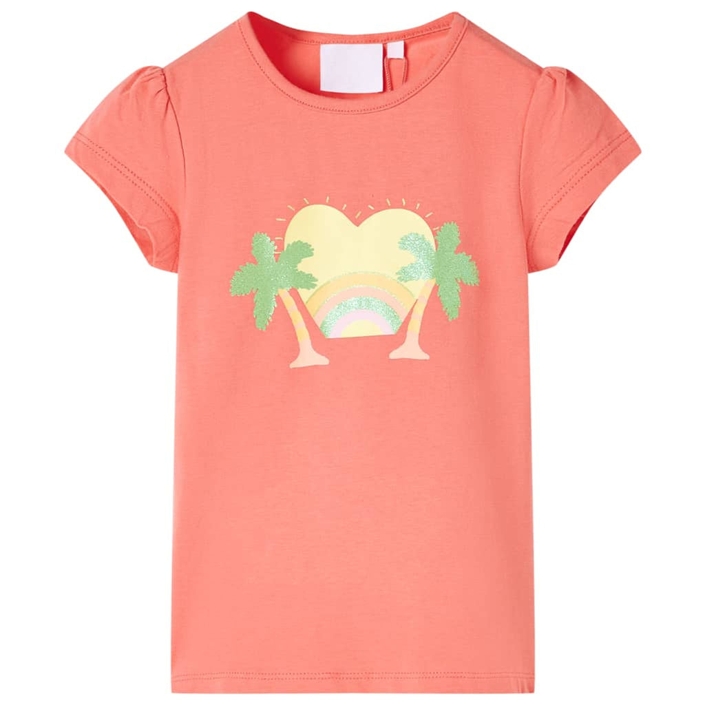 Kids T-Shirt Cotton Coral 92 Children's Top Kids Clothing Kids Wear Kids' Tops