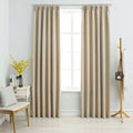 Blackout Curtain Polyester Beige 140 x 225 cm Window Dressing Home Variant 2