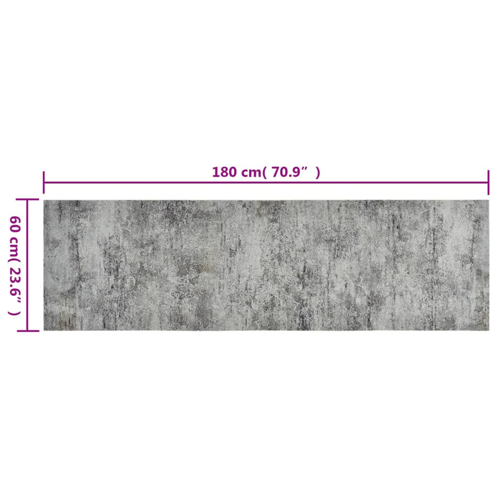 Rug Velvet (100% Polyamide) Grey 180 x 60 x 0.5 cm Floor Mat Home Variant 4