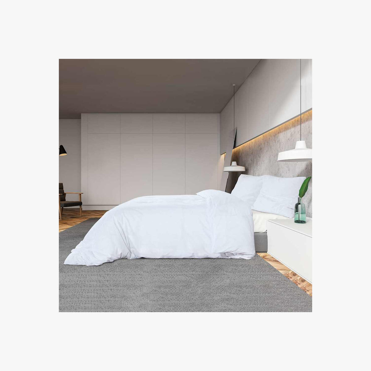 Duvet Cover Cotton White 220 x 260 cm Bedding Bed Linen Bedroom Quilt 220x260cm