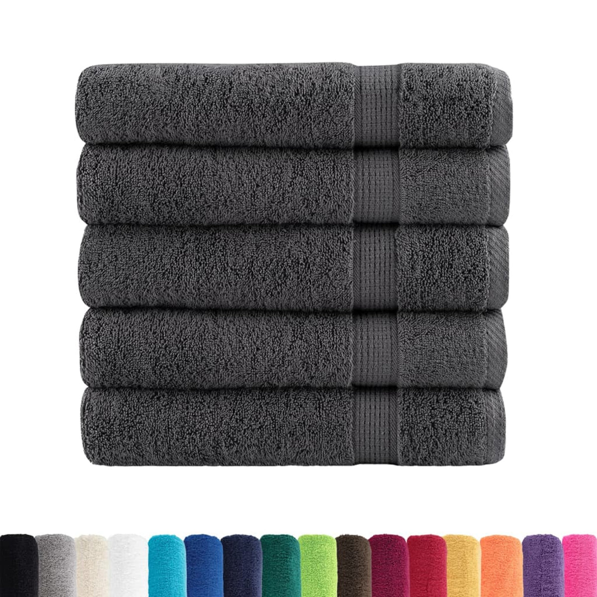 Towel Cotton Anthracite 150 x 100 cm Bathroom Bath Linen Home Towels 50 pcs