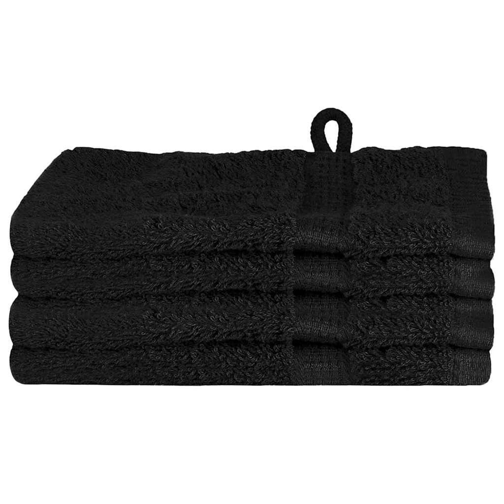 Towel Cotton Black 15 x 21 cm Bathroom Bath Linen Home Towels 4 pcs Guest