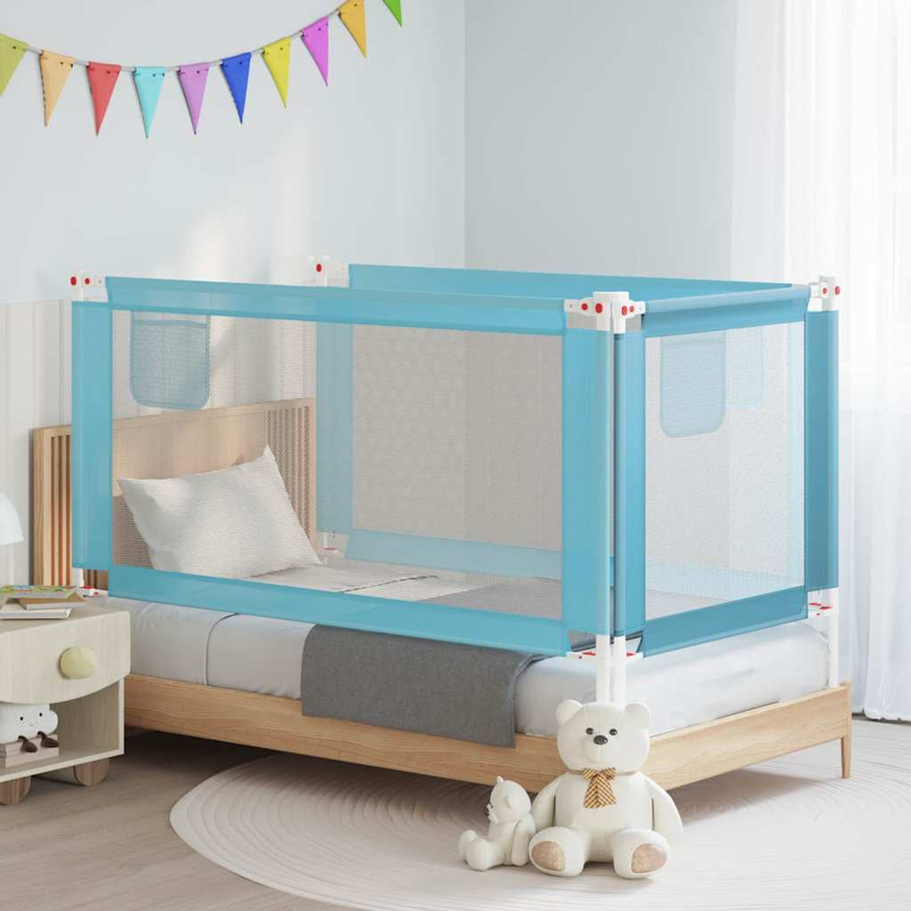 Toddler Safety Bed Rail Fabric (100% Polyester) Blue 160 x 25 x 95 cm Bedguard