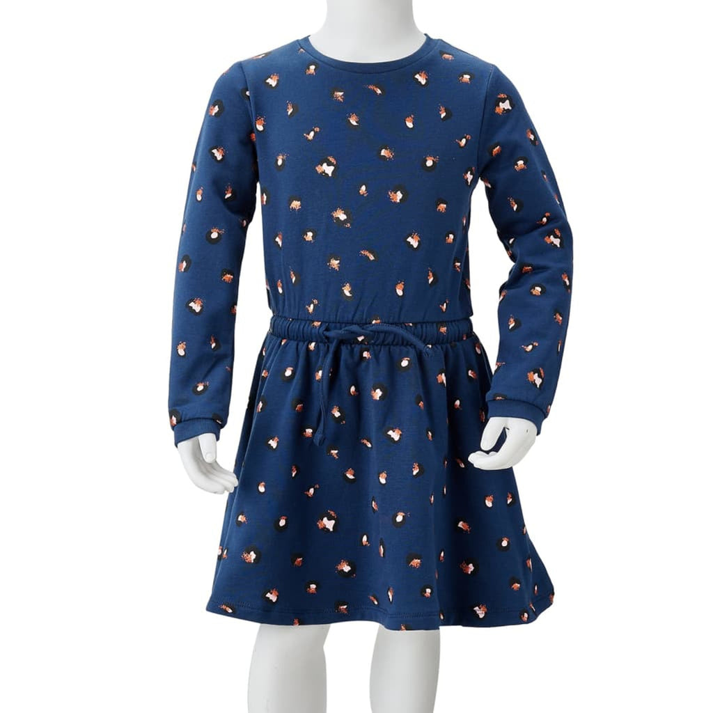 Dress Cotton Navy Blue 140 Kids' Dresses Kids' Dresse Kids'Dress Long 140