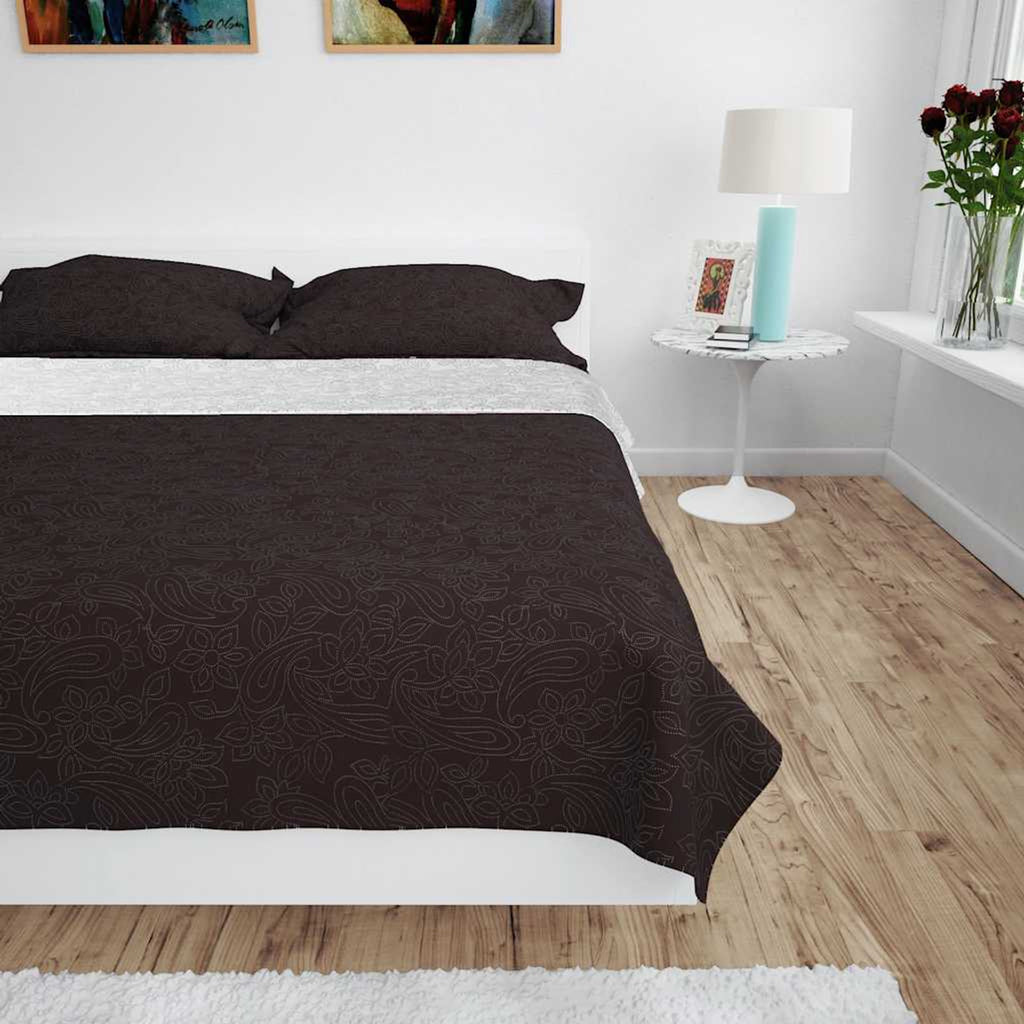 Double-Sided Quilted Bedspread Microfibre With Pp Cotton Fi Cream 260 x 230 cm
