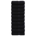 Towel Cotton Black 50 x 30 cm Bathroom Bath Linen Home Towels 10 pcs Variant 2
