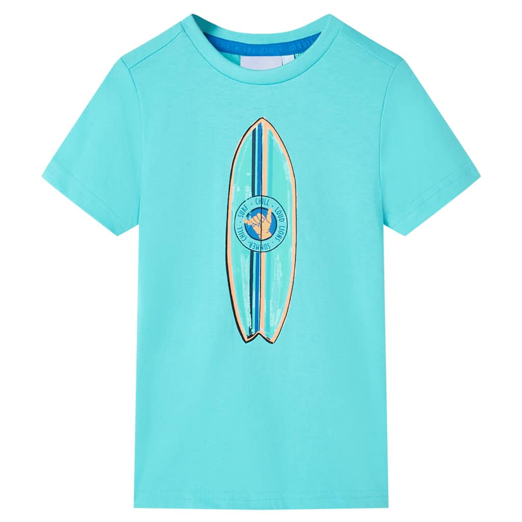 Kids T-Shirt Cotton Aqua 116 Children's Top Kids Clothing Kids Wear Kids' Tops