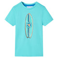 Kids T-Shirt Cotton Aqua 116 Children's Top Kids Clothing Kids Wear Kids' Tops