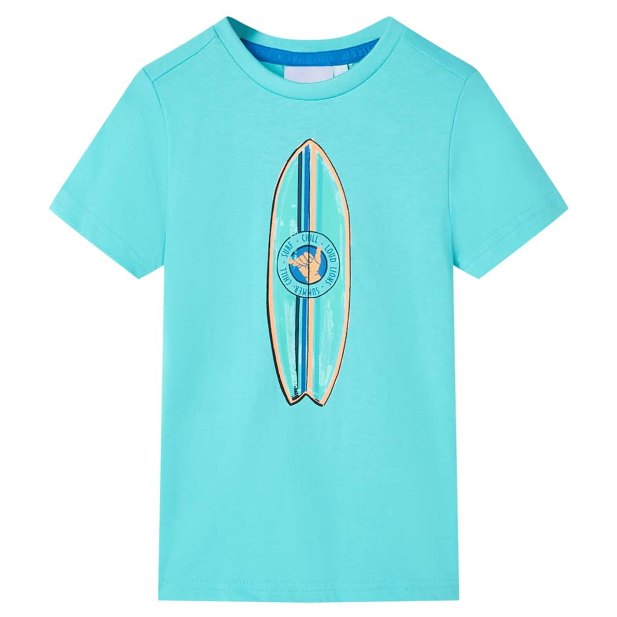 Kids T-Shirt Cotton Aqua 116 Children's Top Kids Clothing Kids Wear Kids' Tops