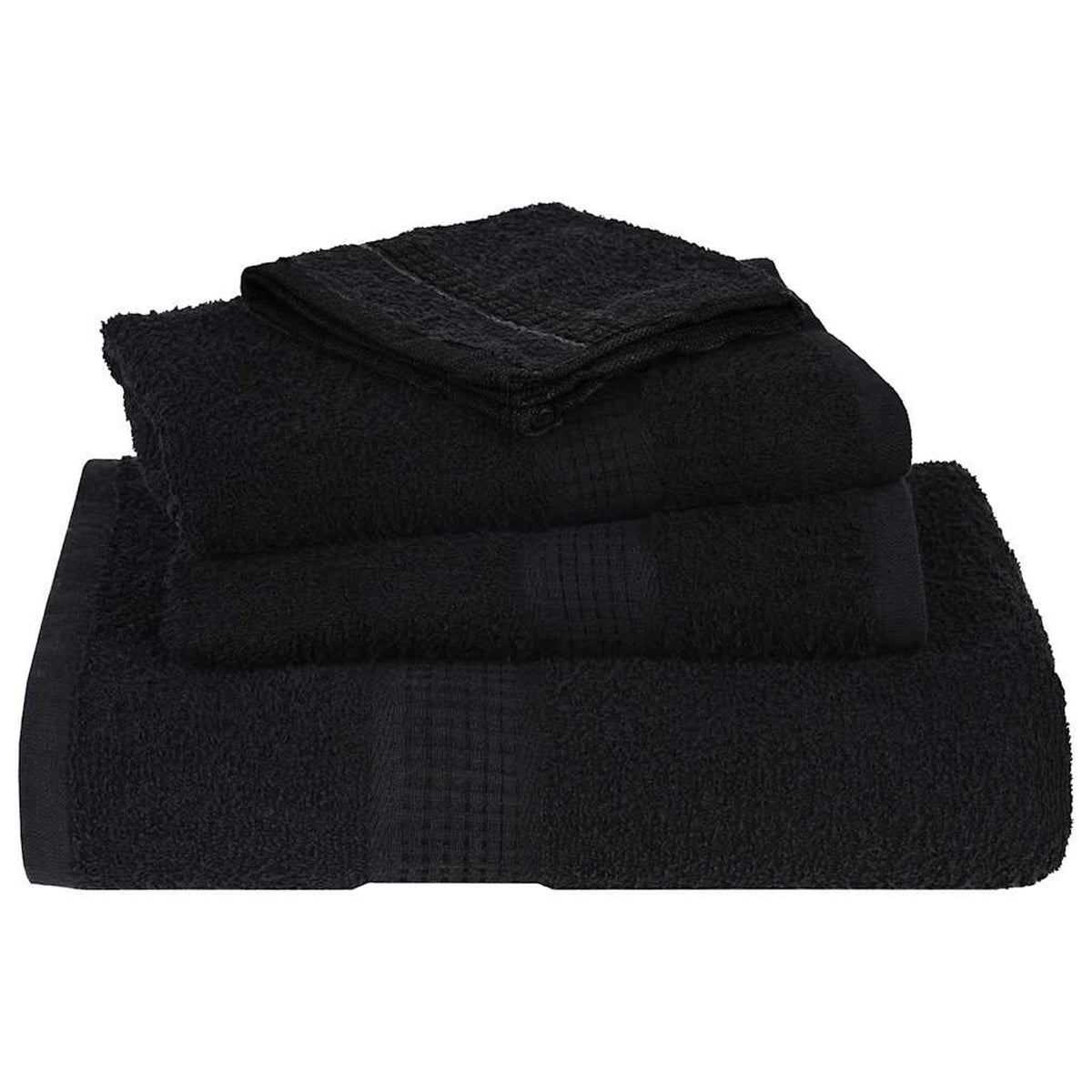 Towel Cotton Black 200 x 100 cm Bathroom Bath Linen Home Towels 4 pcs FROGN