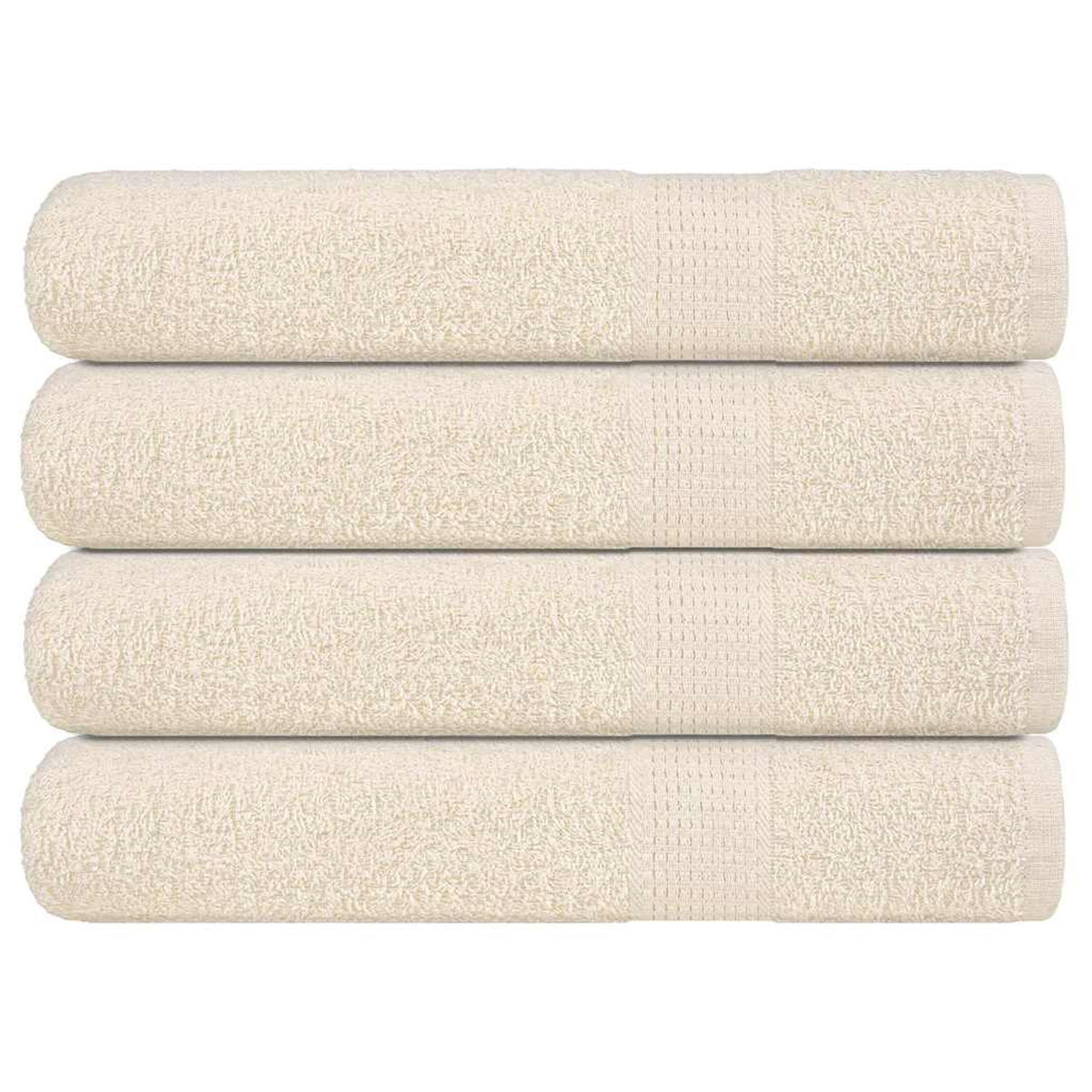 Towel Cotton Cream 200 x 80 cm Bathroom Bath Linen Home Towels 4 pcs Sauna