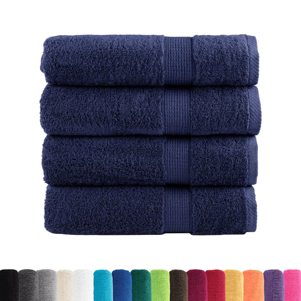 Towel Cotton Navy Blue 150 x 100 cm Bathroom Bath Linen Home Towels Variant 2