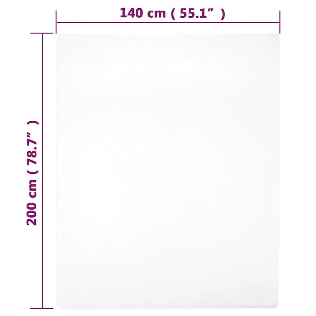 Jersey Fitted Sheets Cotton White 200 x 140 cm Bedroom Furniture Bedstead 2