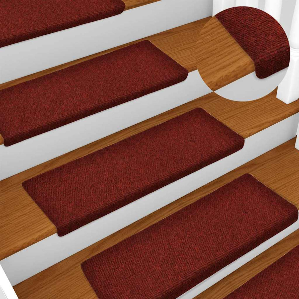 Stair Mats Self-Adhesive Bordeaux Rectangular Needle-Punched Fabric (100% 15