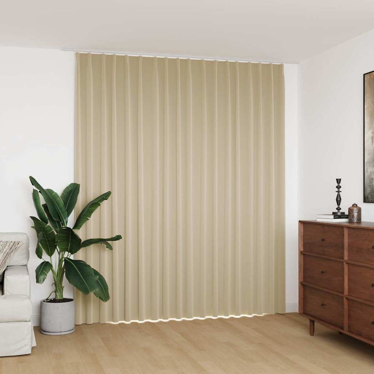 Blackout Curtain Polyester Beige 290 x 245 cm Window Dressing Home Variant 2