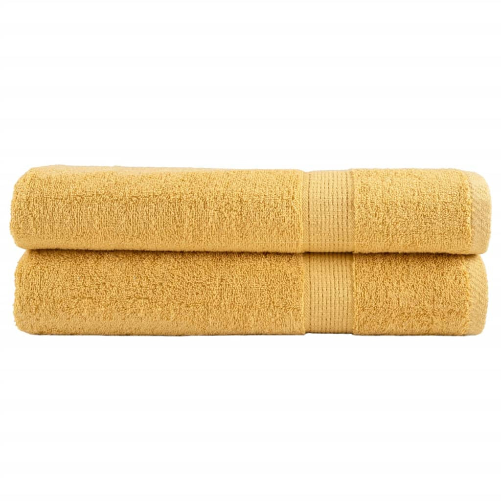 Towel Cotton Gold 200 x 80 cm Bathroom Bath Linen Home Towels 2 pcs Variant 2
