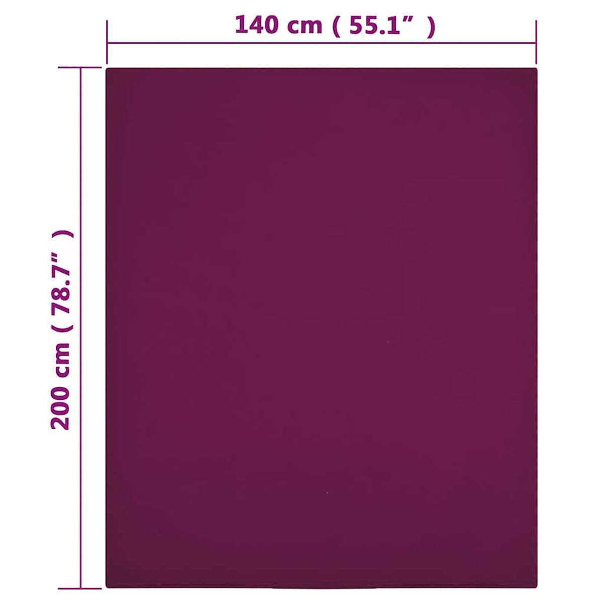 Jersey Fitted Sheet Bordeaux Cotton 200 x 140 cm Bedroom Furniture Bedstead