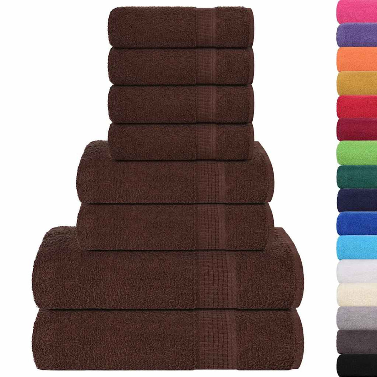 Towel Cotton Brown 30 x 50 cm Bathroom Bath Linen Home Bath Towels & Flannels