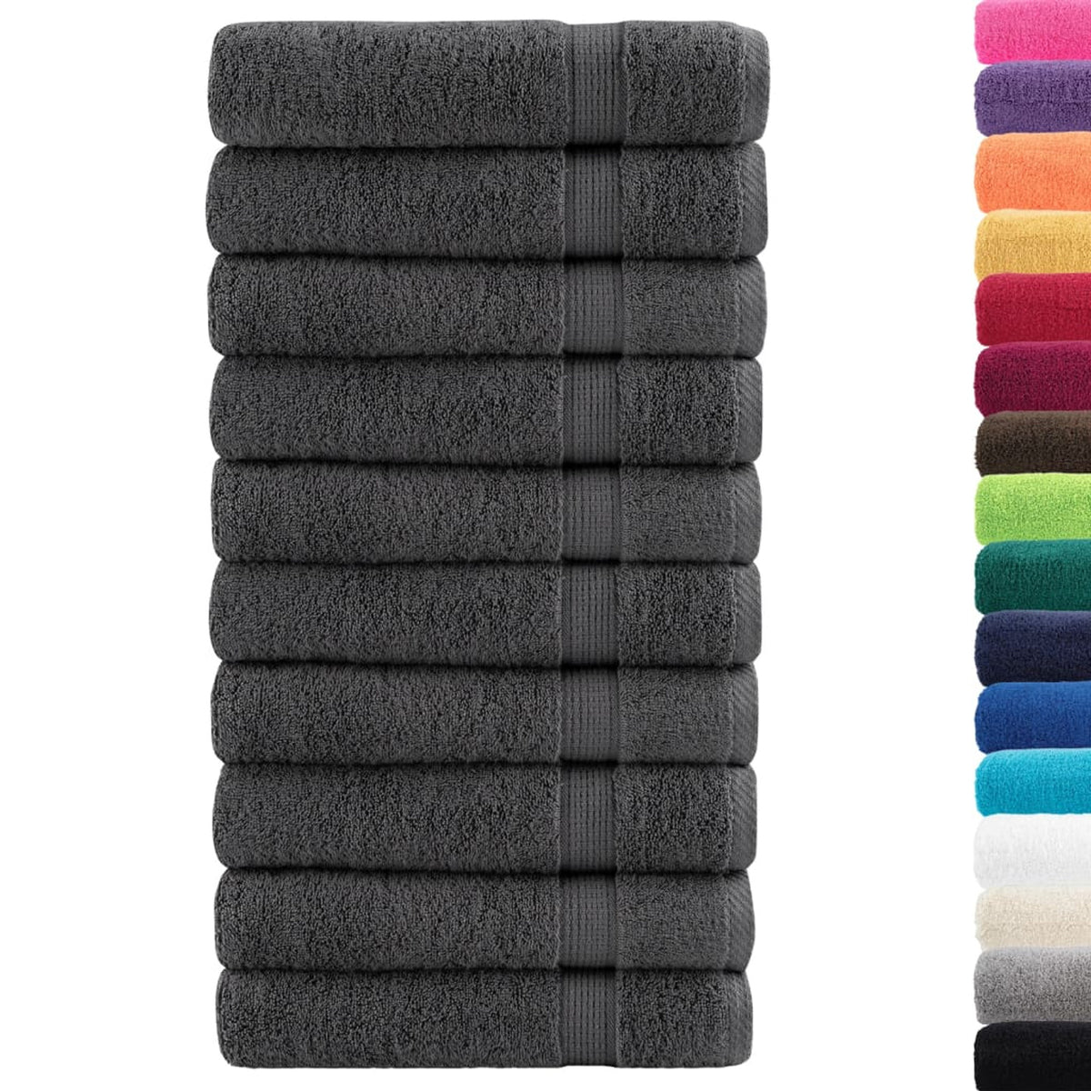 Towel Cotton Anthracite 100 x 50 cm Bathroom Bath Linen Home Towels Variant 2