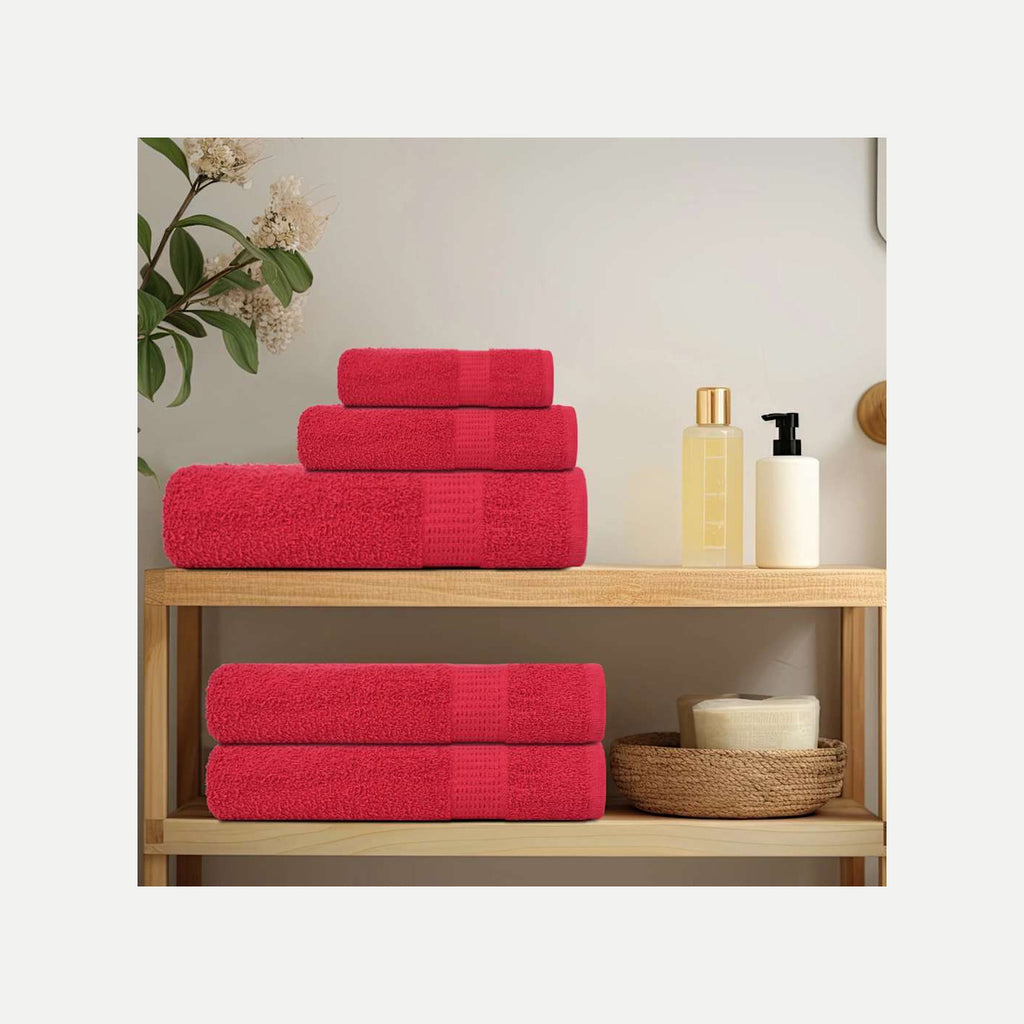 Towel Cotton Red 50 x 100 cm Bathroom Bath Linen Home Bath Towels & Flannels