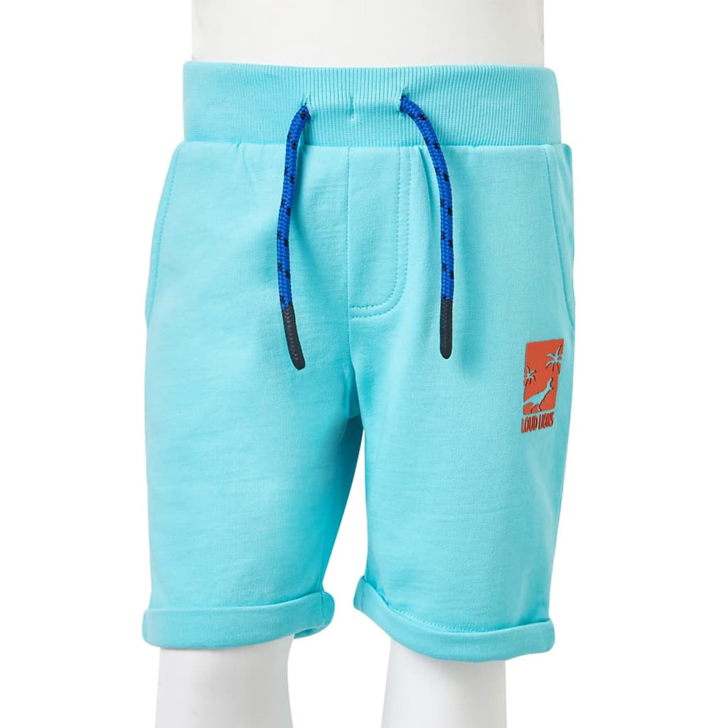 Shorts Cotton Aqua 128 Kids' Bottoms Kids' Bottom Kids'Shorts Drawstring 128