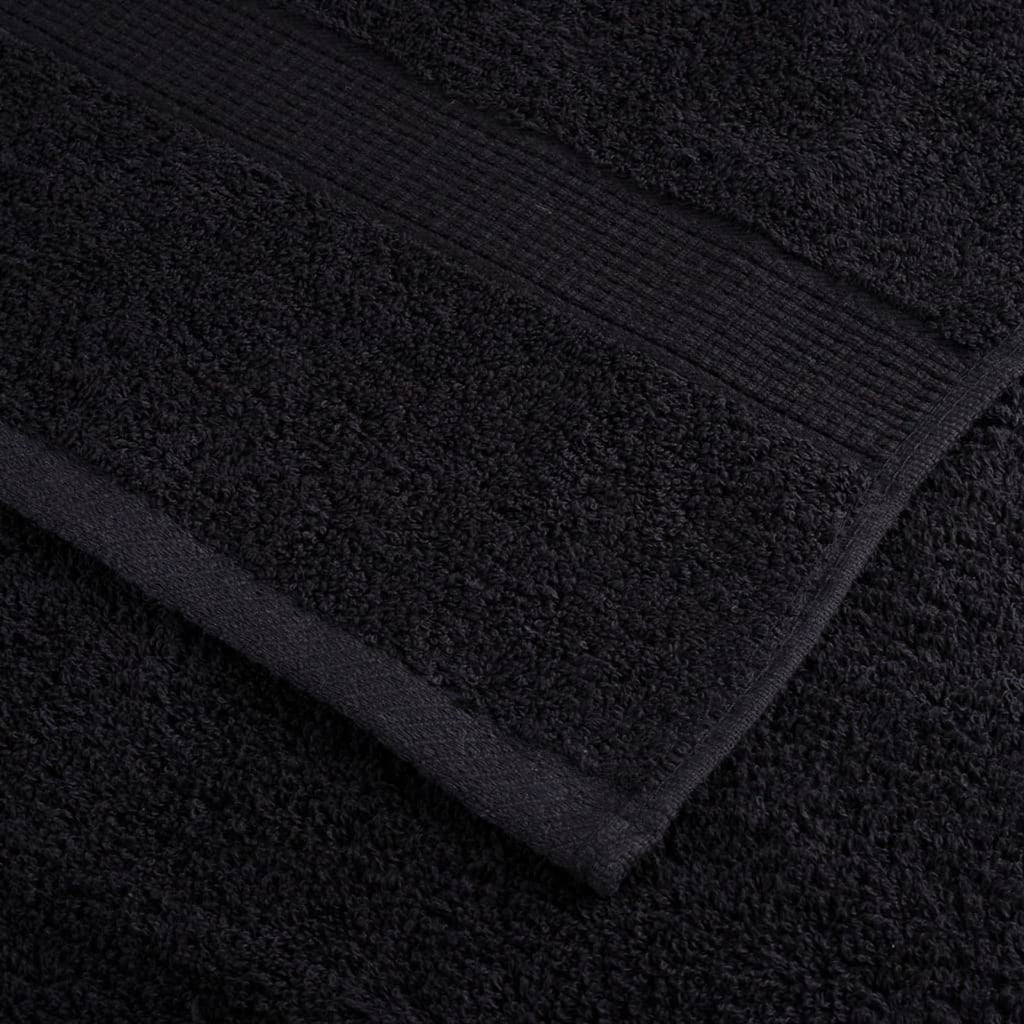 Towel Cotton Black 200 x 100 cm Bathroom Bath Linen Home Towels 4 pcs SOLUND
