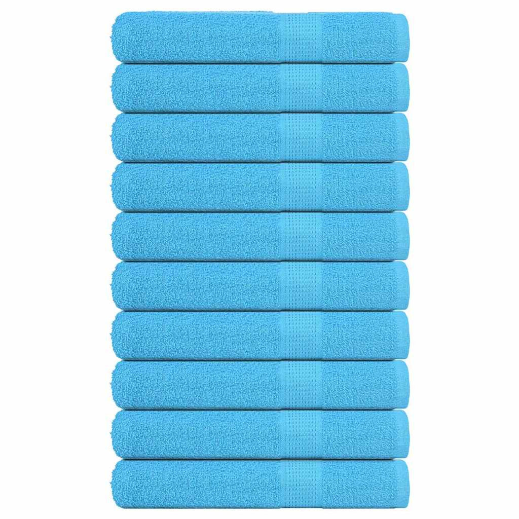 Towel Cotton Turquoise 200 x 80 cm Bathroom Bath Linen Home Towels 10 pcs