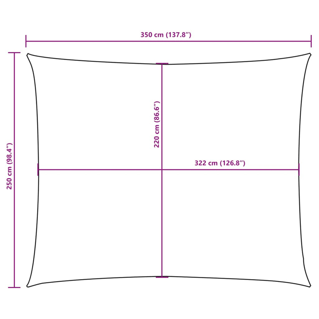 Sunshade Sail Oxford Fabric Yellow Water Resistant UV Resistant 250 x 350 cm