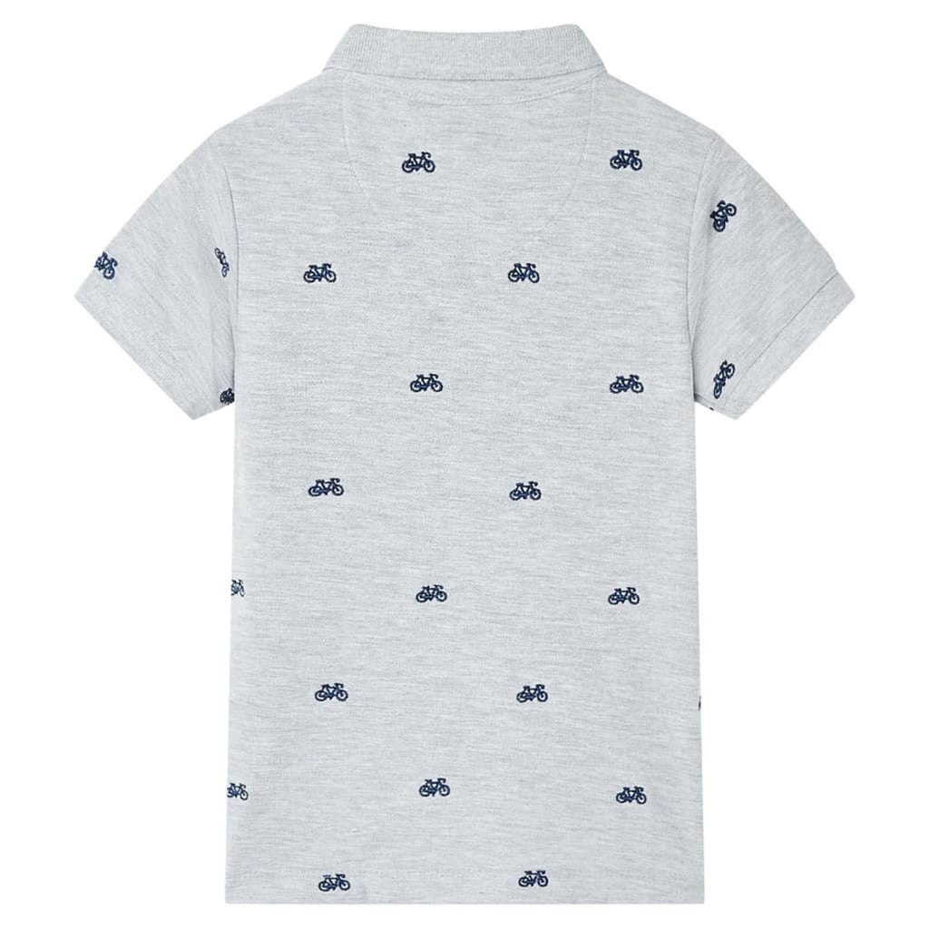 Kids'Polo Shirt Melange Cotton Grey Melange 128 Kids Clothing Children's Wear