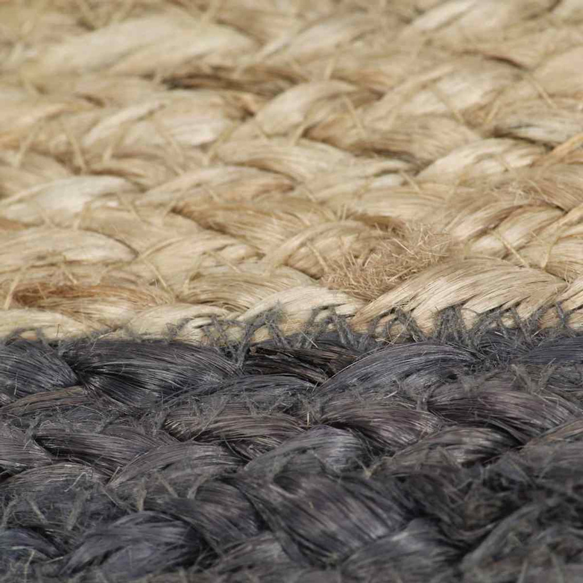 Rug Braided Jute Natural 150 x 150 cm Floor Mat Home Decor Floor Covering Dark
