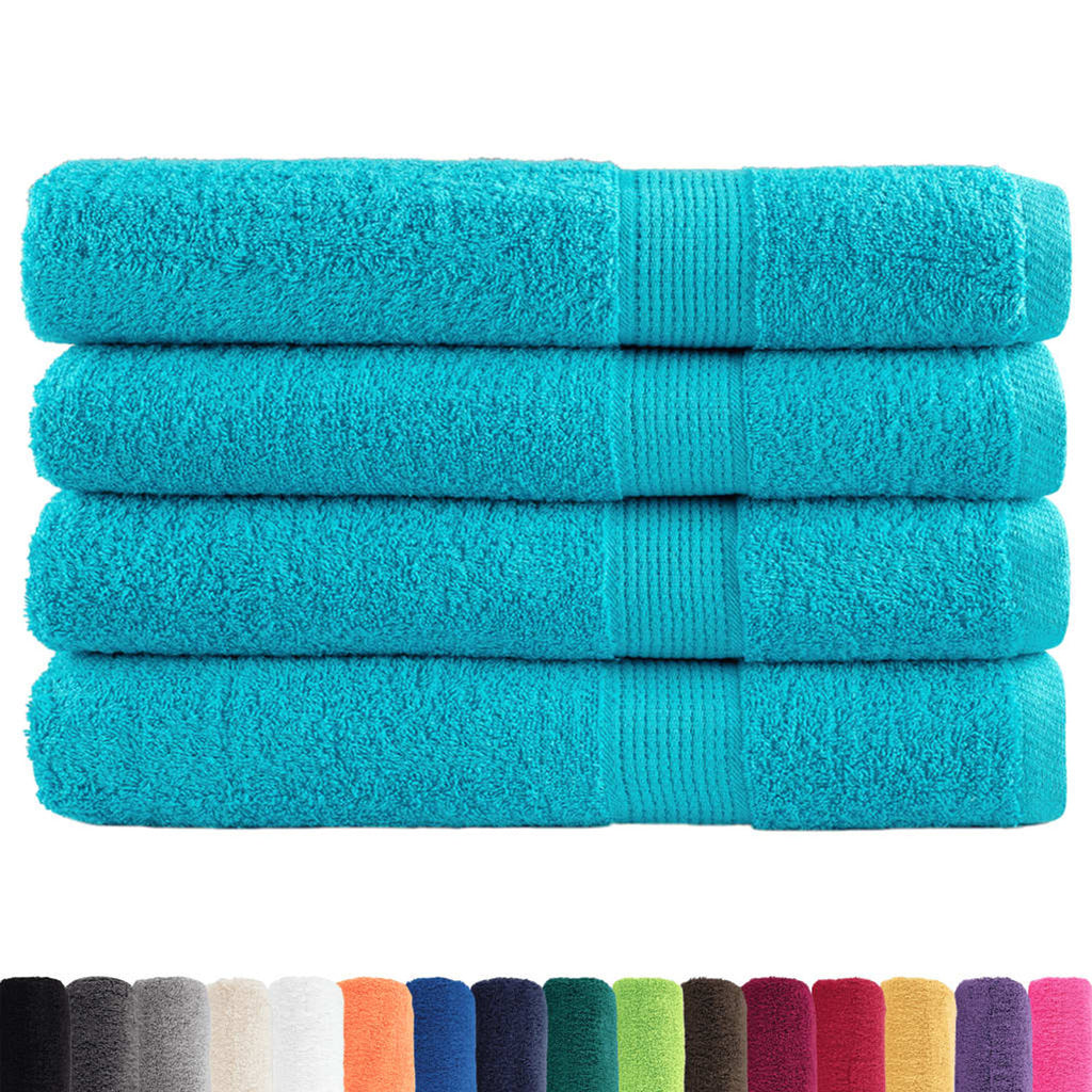 Towel Cotton Turquoise 200 x 100 cm Bathroom Bath Linen Home Towels Variant 2