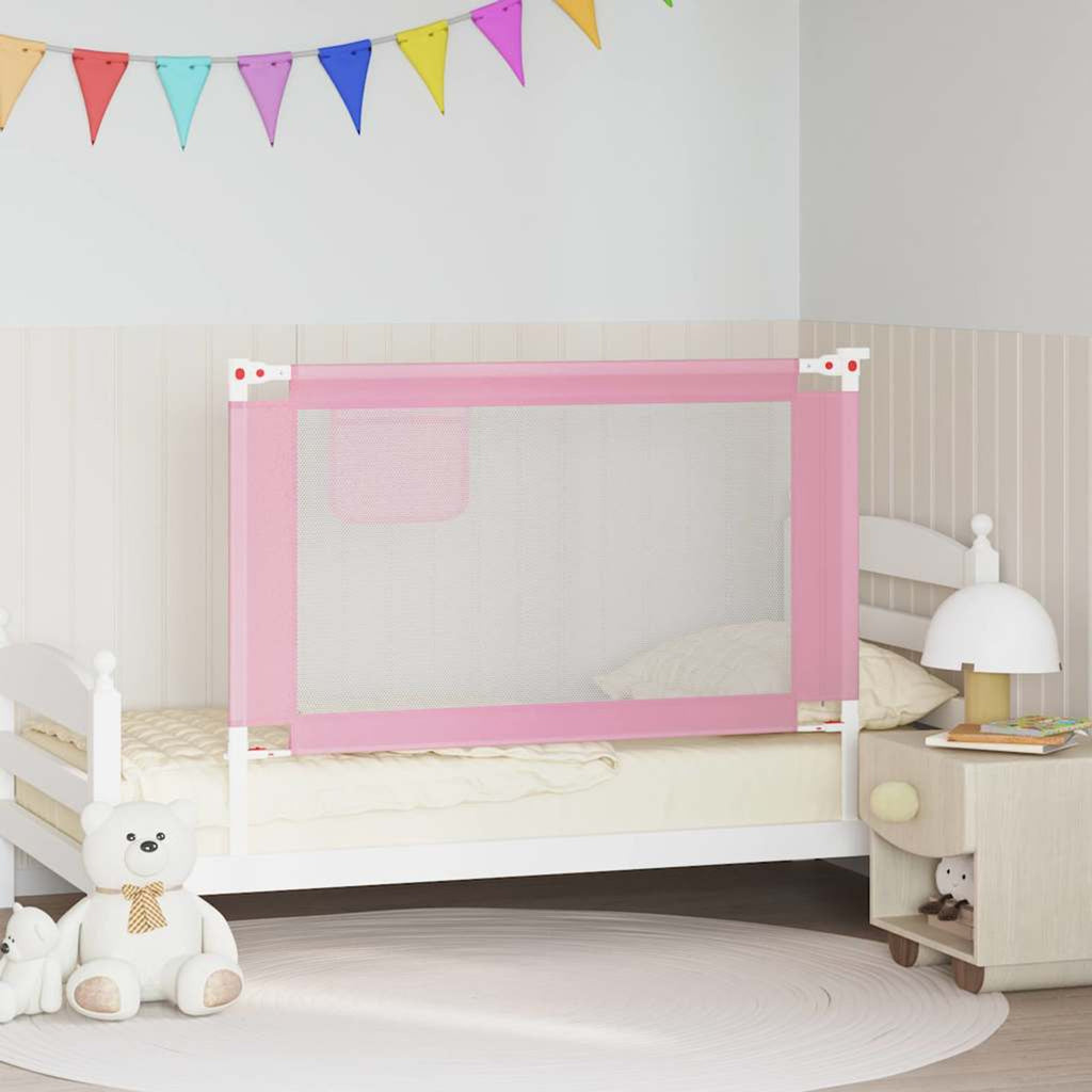 Toddler Safety Bed Rail Fabric (100% Polyester) Pink 120 x 25 x 95 cm Bedguard