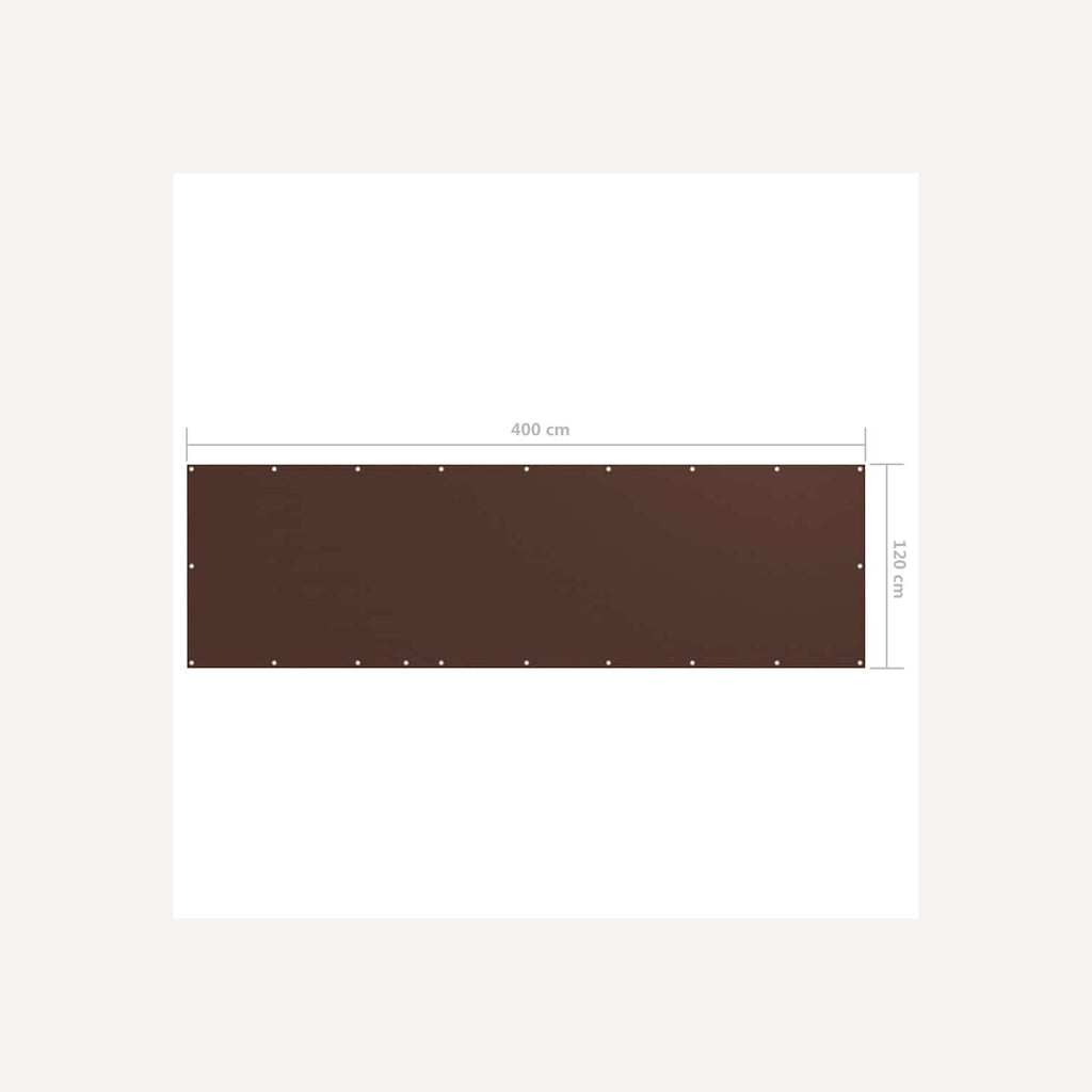 Balcony Screen Oxford Fabric Brown Waterproof UV Resistant 120 x 400 cm