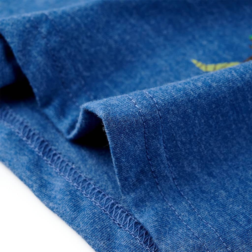 Kids T-Shirt Cotton Dark Blue Melange 104 Children's Top Kids Clothing 104