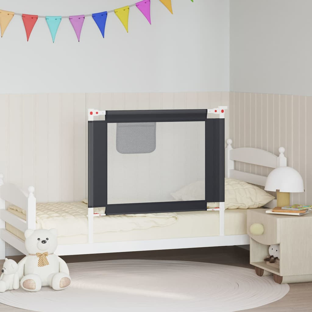 Toddler Safety Bed Rail Dark Fabric (100% Polyester) Dark Grey 90 x 25 x 95 cm