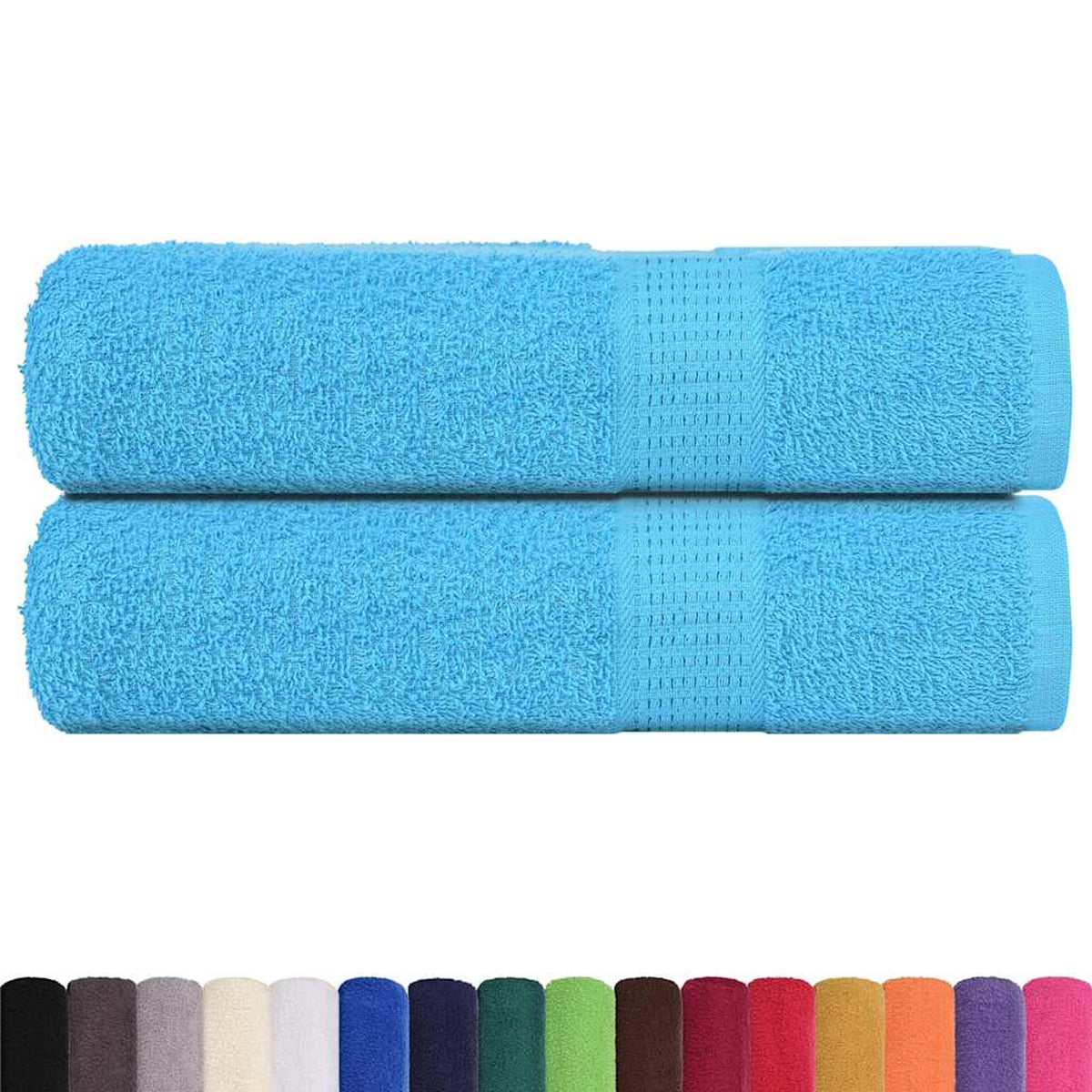 Towel Cotton Turquoise 140 x 70 cm Bathroom Bath Linen Home Towels 2 pcs