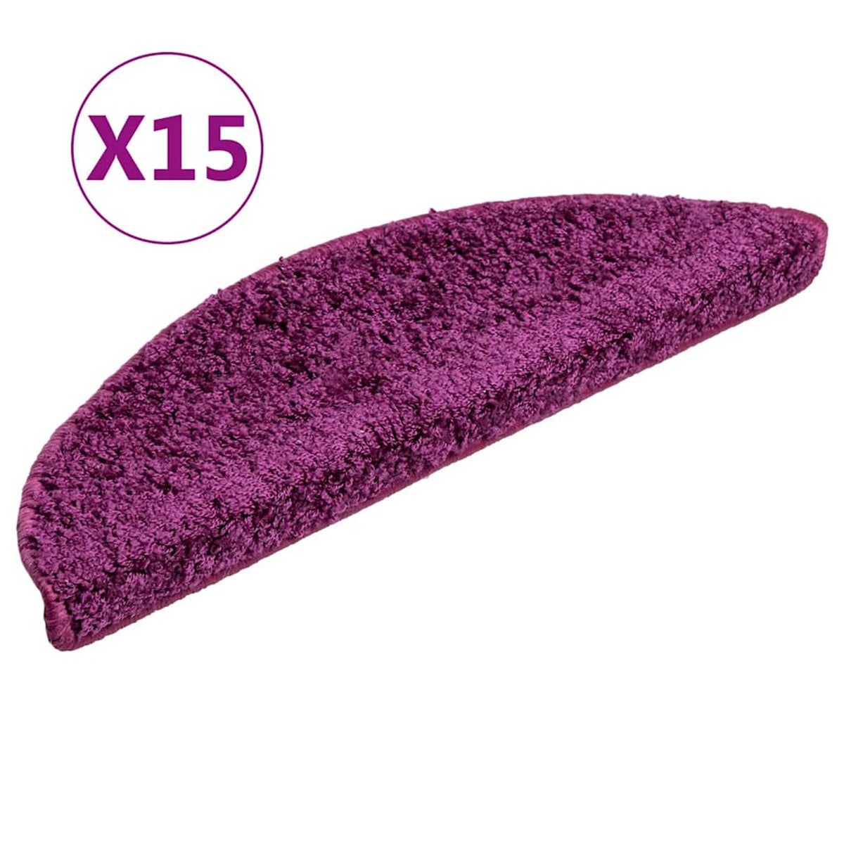 Stair Mats Violet Half Round Pp Tufted 56 x 20 x 3 cm Floor Mat Home Non Slip