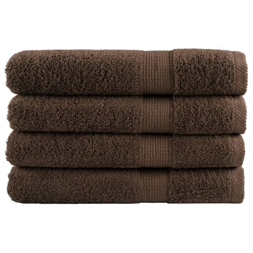 Towel Cotton Brown 200 x 80 cm Bathroom Bath Linen Home Towels 4 pcs Variant 2