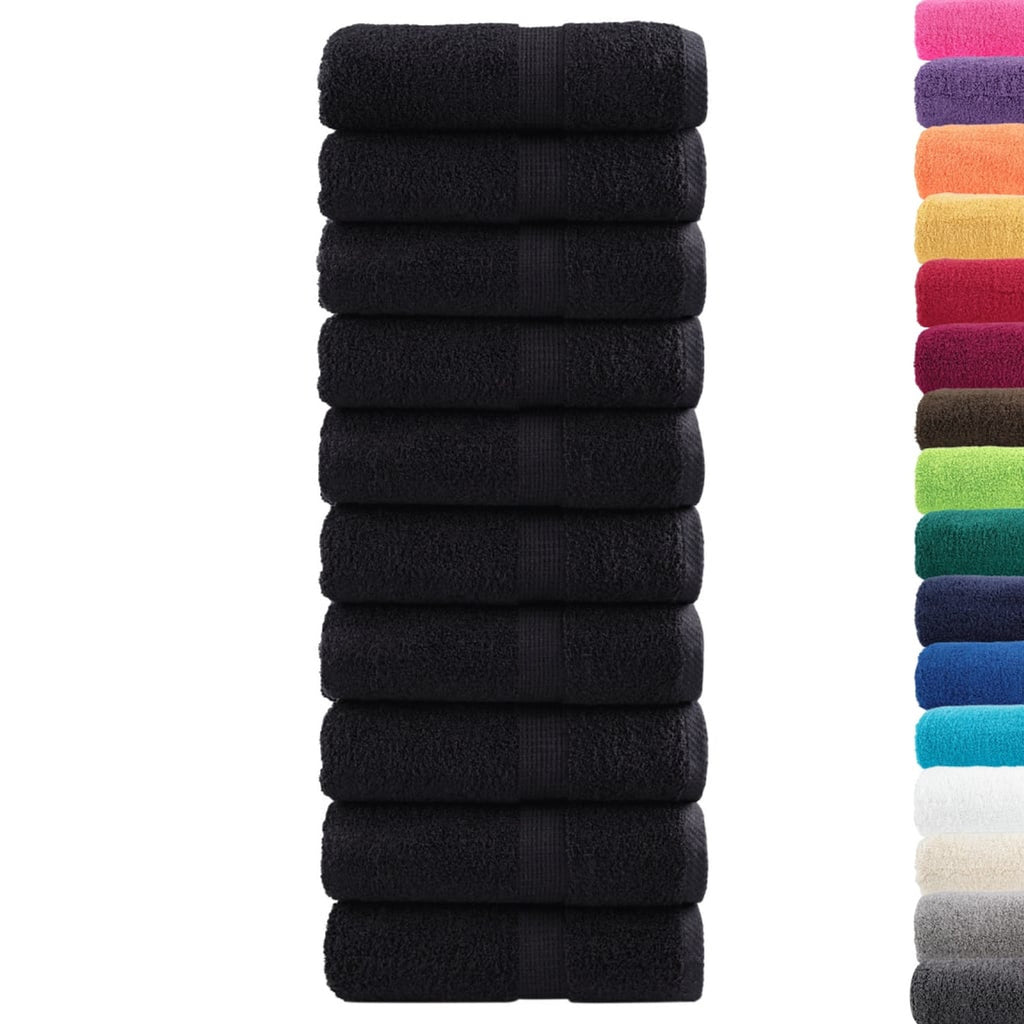Towel Cotton Black 30 x 30 cm Bathroom Bath Linen Home Towels 10 pcs Variant 2