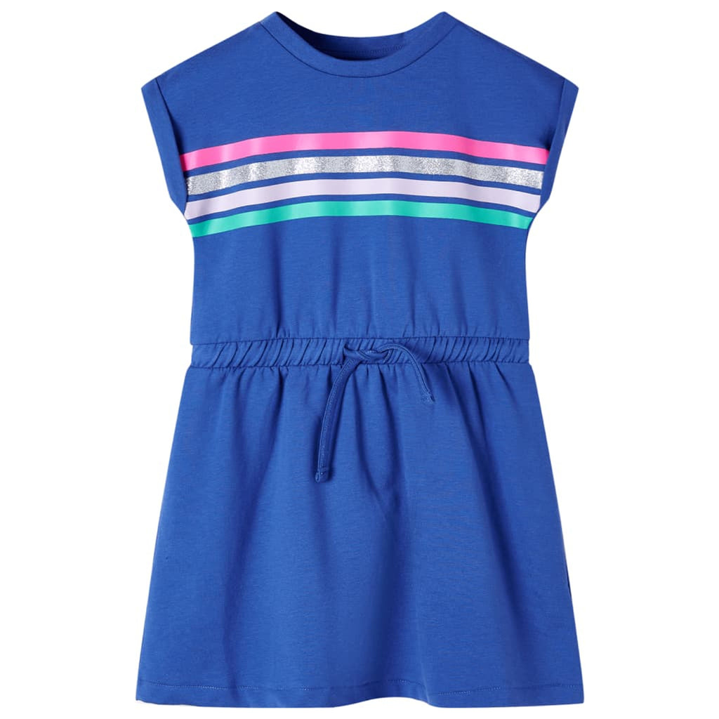 Dress Cotton Cobalt Blue 104 Kids' Dresses Kids' Dresse Kids'Dress Drawstring