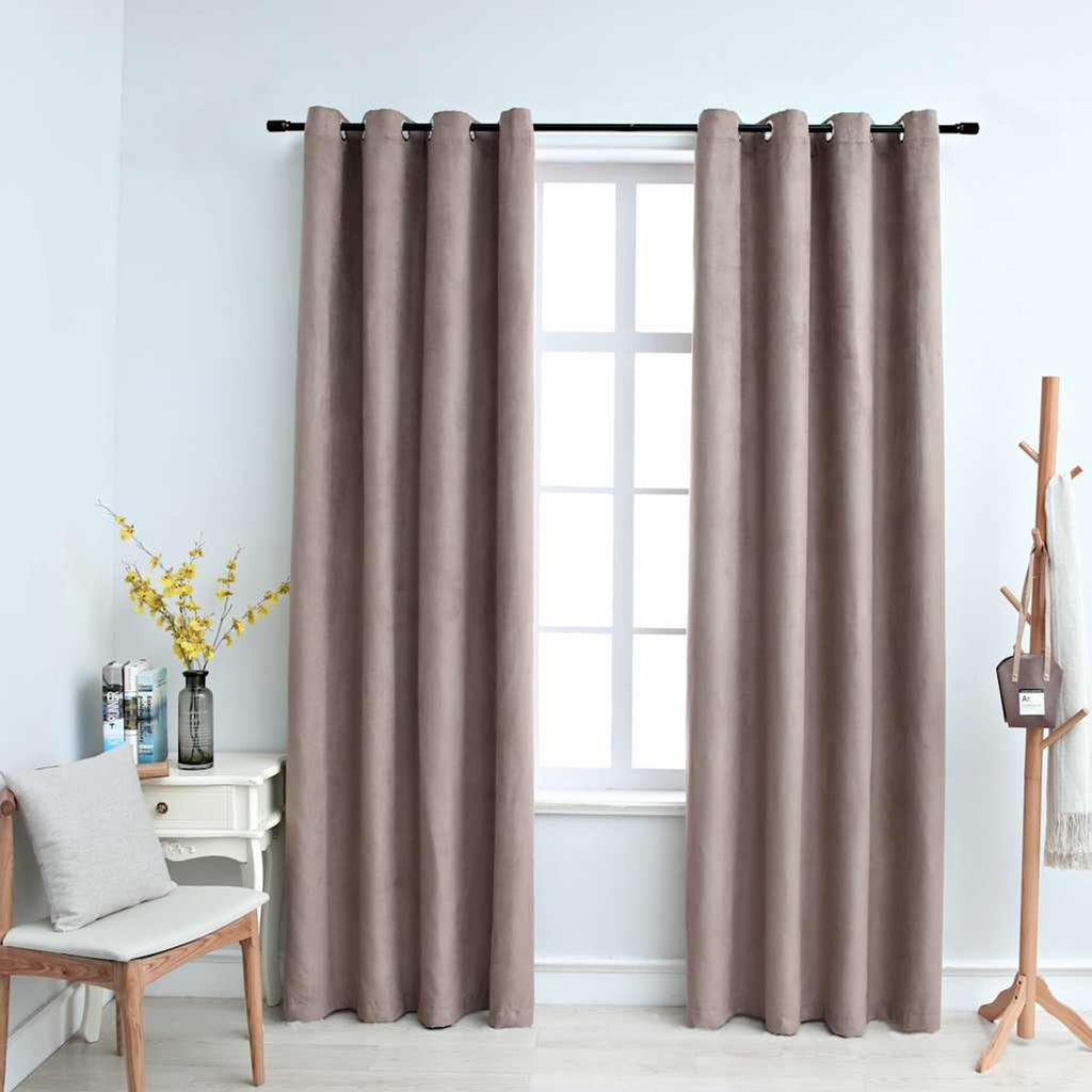 Blackout Curtain Polyester Taupe 140 x 175 cm Window Dressing Home Variant 3