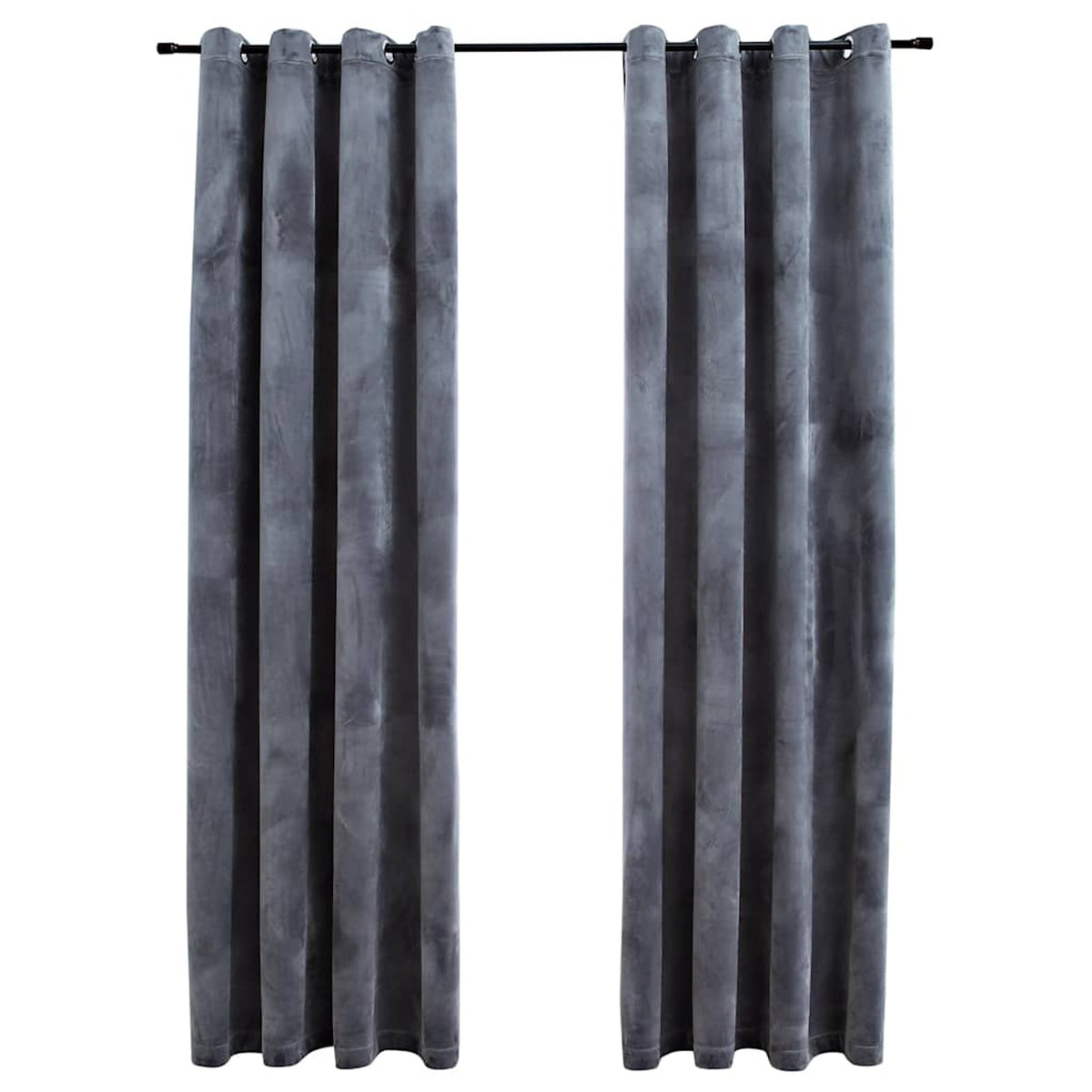 Blackout Curtain Velvet Anthracite 140 x 245 cm Window Dressing Home