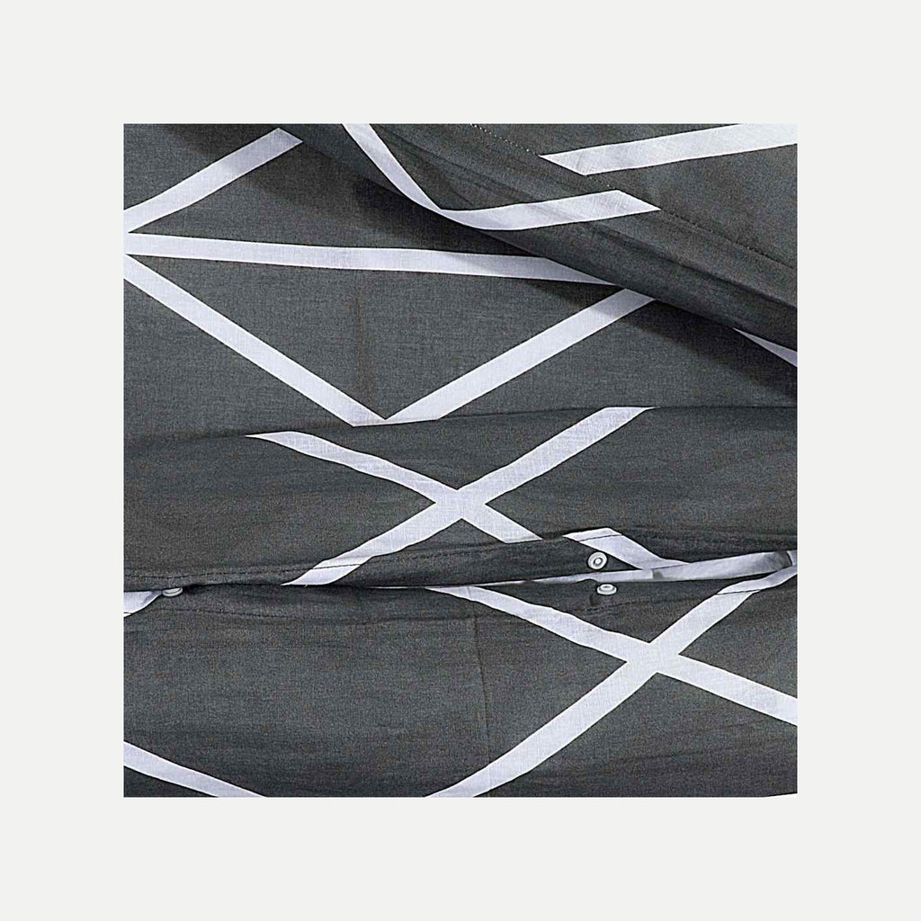 Duvet Cover Cotton Grey 220 x 155 cm Bedding Bed Linen Bedroom Quilt 220x155cm
