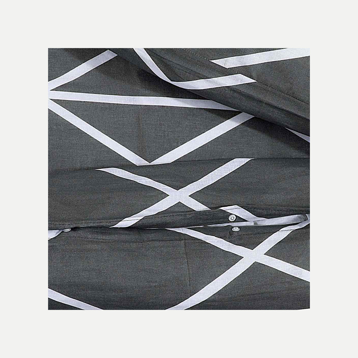 Duvet Cover Cotton Grey 220 x 155 cm Bedding Bed Linen Bedroom Quilt 220x155cm