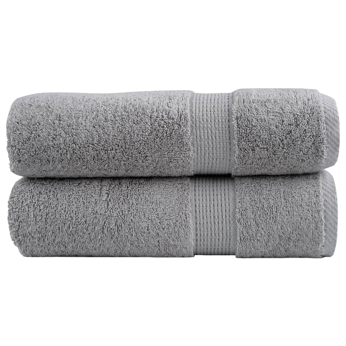 Towel Cotton Grey 100 x 50 cm Bathroom Bath Linen Home Towels 2 pcs Variant 2