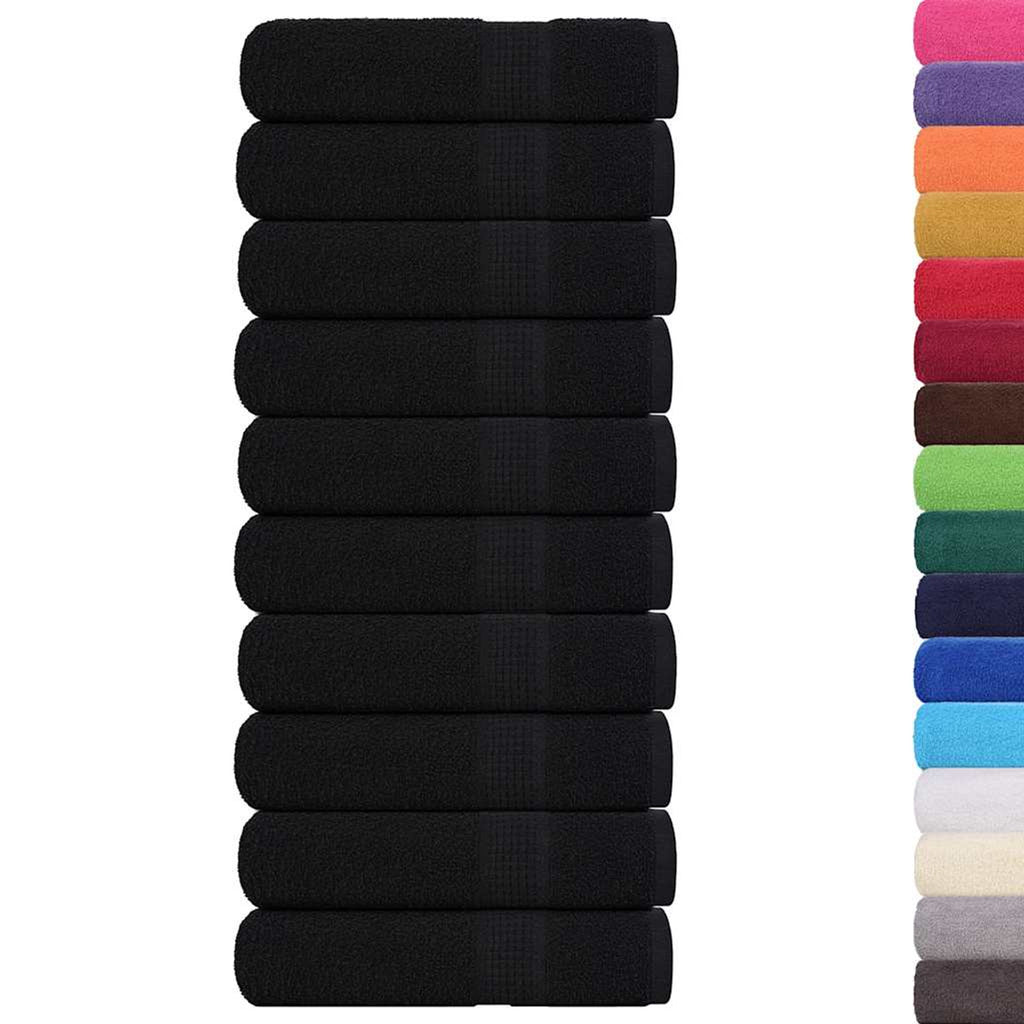 Towel Cotton Black 150 x 100 cm Bathroom Bath Linen Home Towels 10 pcs 150x100cm