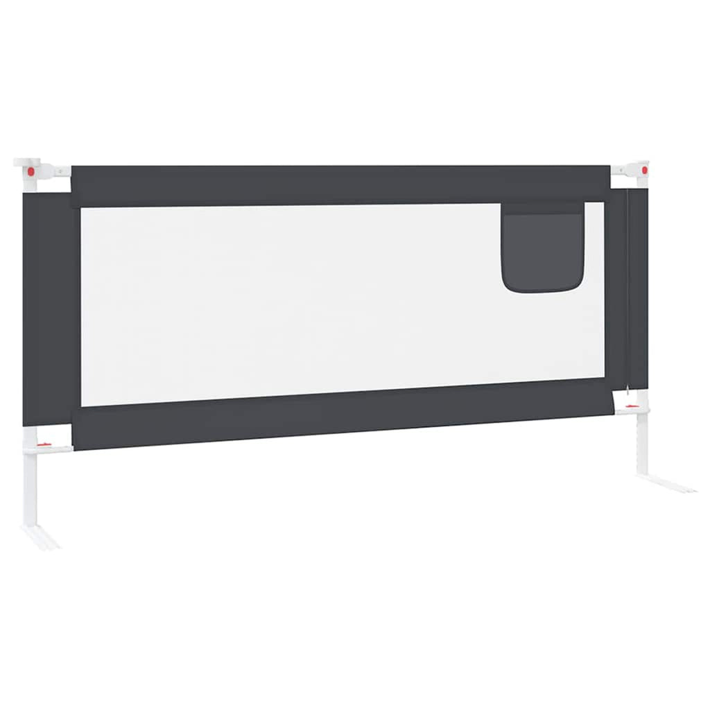 Toddler Safety Bed Rail Dark Fabric (100% Polyester) Dark Grey 190 x 25 x 95